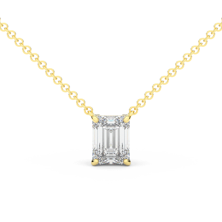 2.00CT EMERALD CUT CERTIFIED LAB DIAMOND SOLITAIRE PENDANT