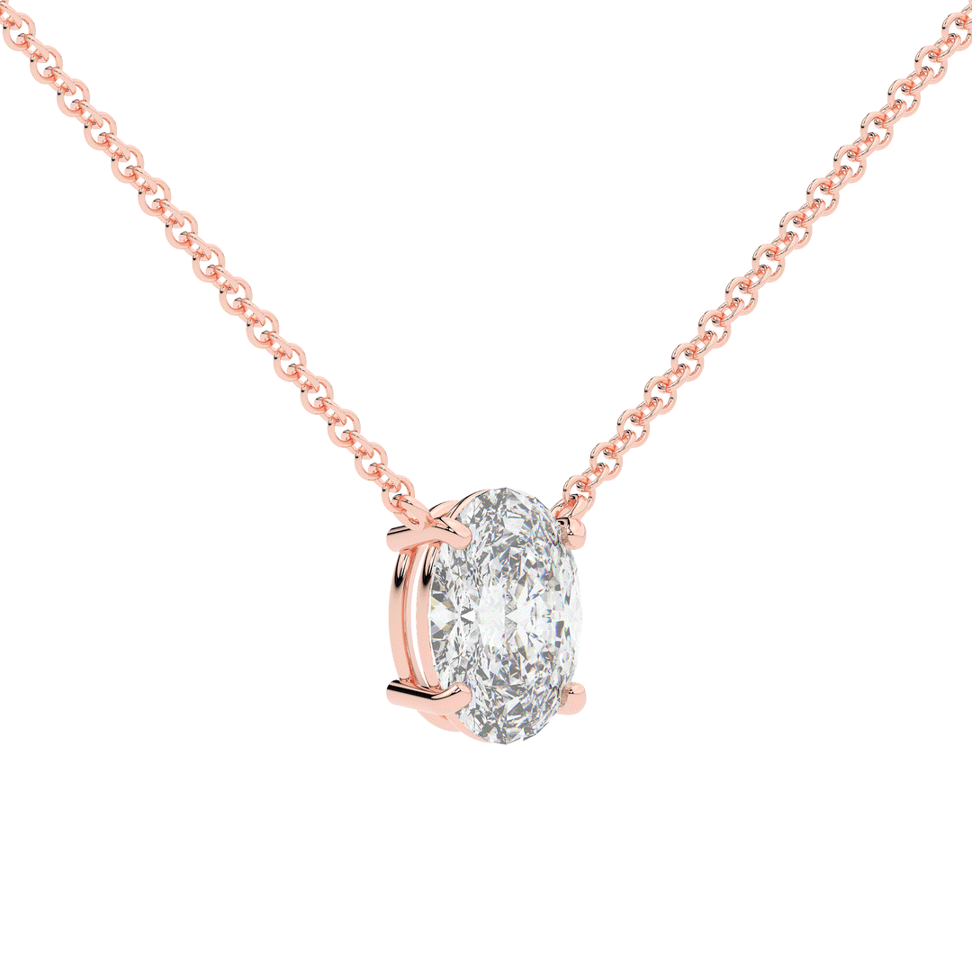 2.00CT OVAL CERTIFIED LAB DIAMOND SOLITAIRE PENDANT