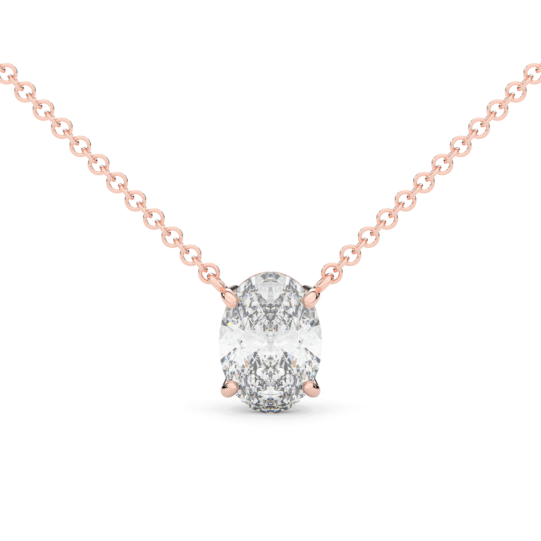 2.00CT OVAL CERTIFIED LAB DIAMOND SOLITAIRE PENDANT