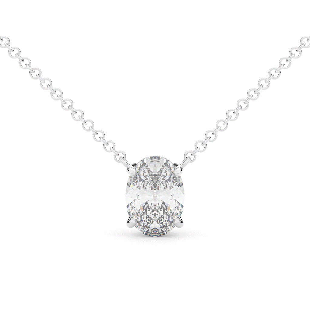 2.00CT OVAL CERTIFIED LAB DIAMOND SOLITAIRE PENDANT