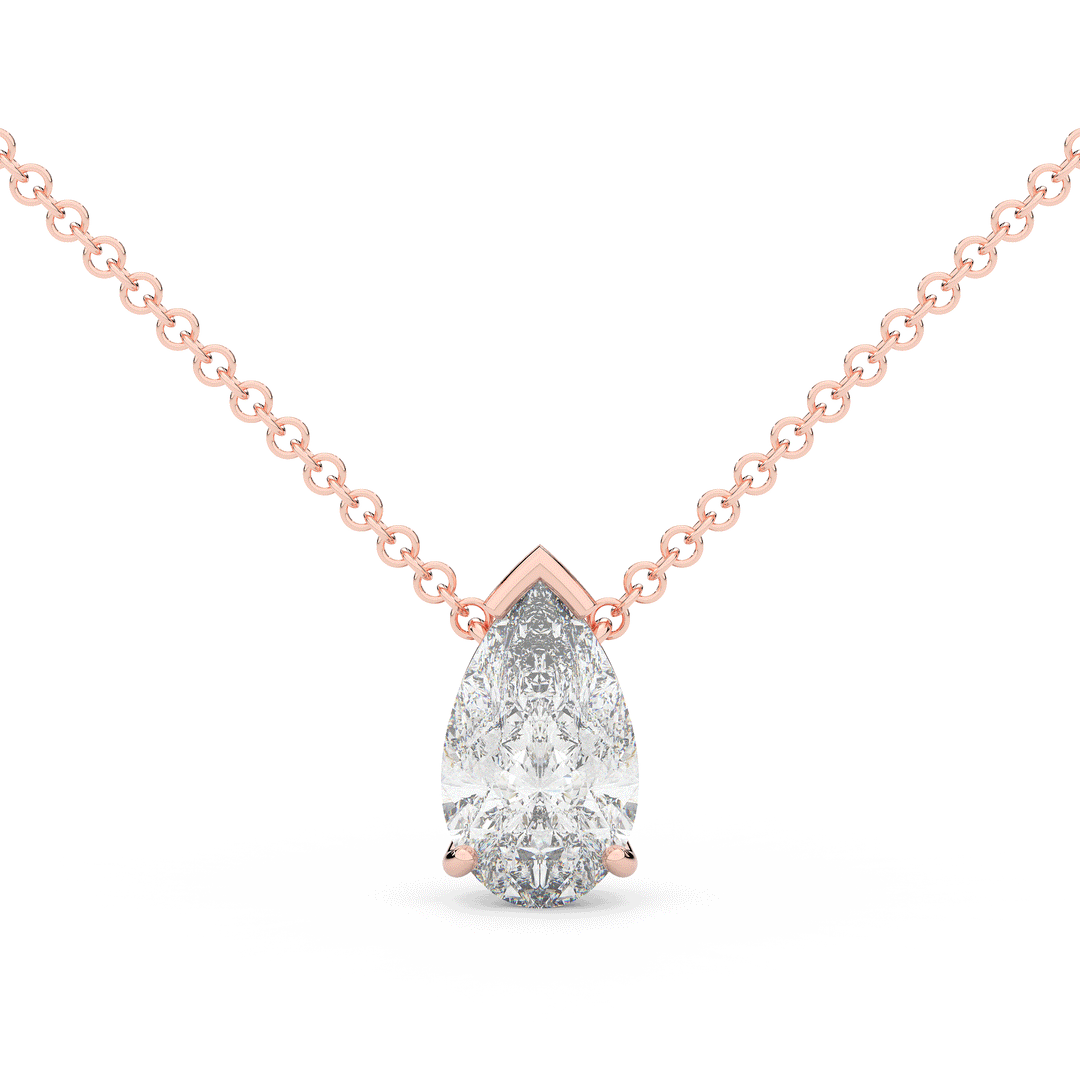 2.00CT PEAR CERTIFIED LAB DIAMOND SOLITAIRE PENDANT