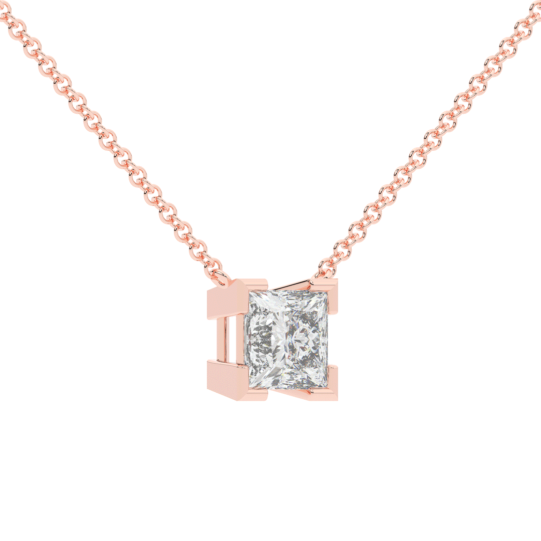 2.00CT CERTIFIED PRINCESS LAB DIAMOND SOLITAIRE PENDANT