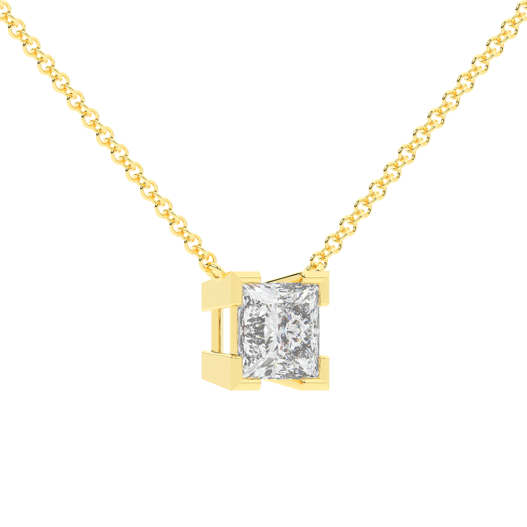 2.00CT CERTIFIED PRINCESS LAB DIAMOND SOLITAIRE PENDANT