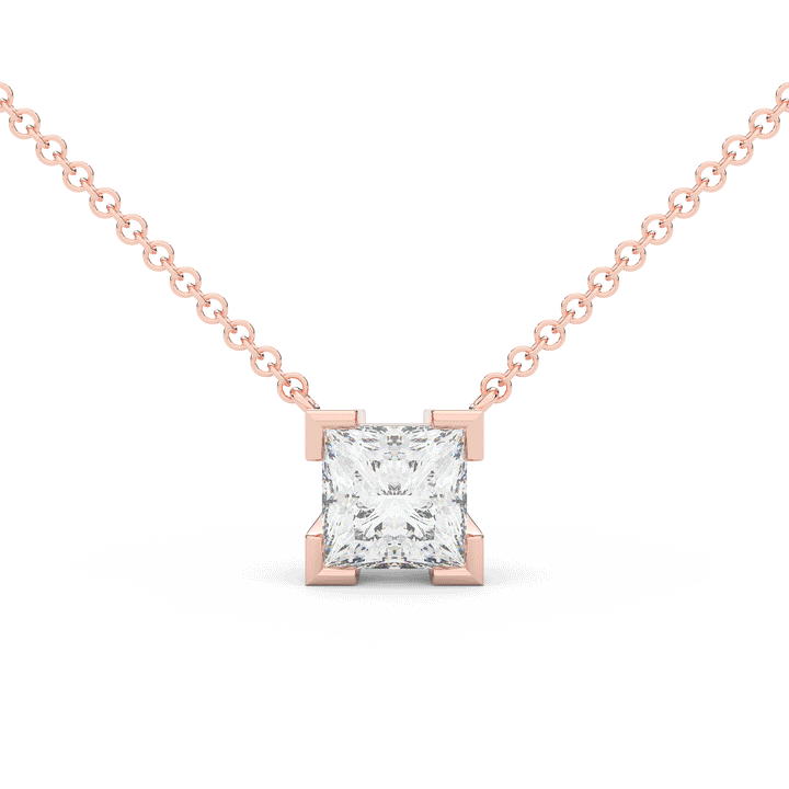 2.00CT CERTIFIED PRINCESS LAB DIAMOND SOLITAIRE PENDANT