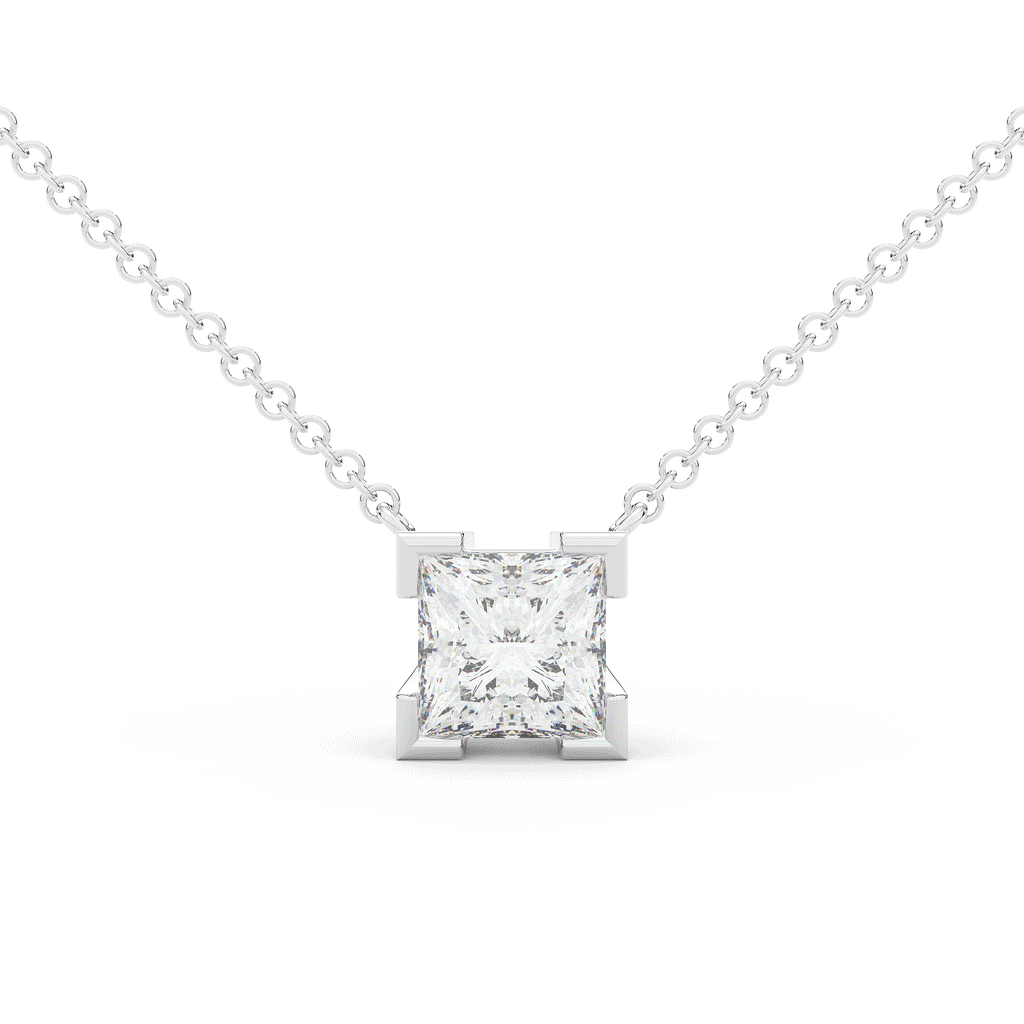 2.00CT CERTIFIED PRINCESS LAB DIAMOND SOLITAIRE PENDANT