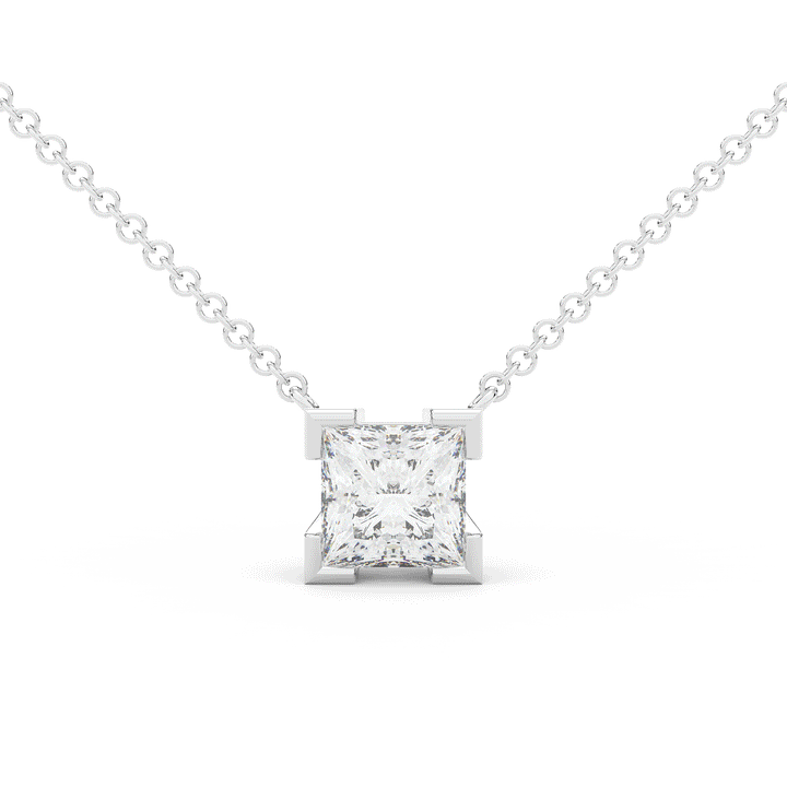 2.00CT CERTIFIED PRINCESS LAB DIAMOND SOLITAIRE PENDANT