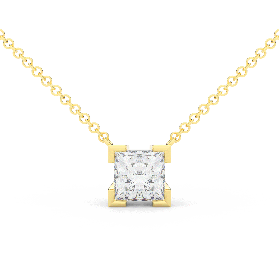 2.00CT CERTIFIED PRINCESS LAB DIAMOND SOLITAIRE PENDANT