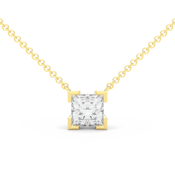 2.00CT CERTIFIED PRINCESS LAB DIAMOND SOLITAIRE PENDANT