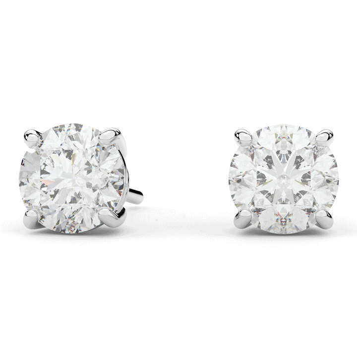 3.5CT.TW ROUND CERTIFIED LAB DIAMOND STUD EARRINGS - Nazarelle