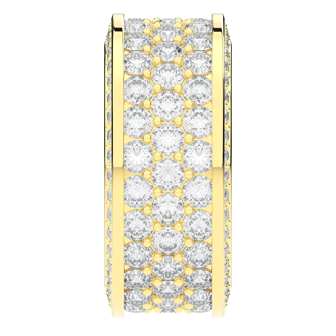 4.70CT.TW 3 ROW ROUND LAB DIAMOND ETERNITY WEDDING BAND - Nazarelle