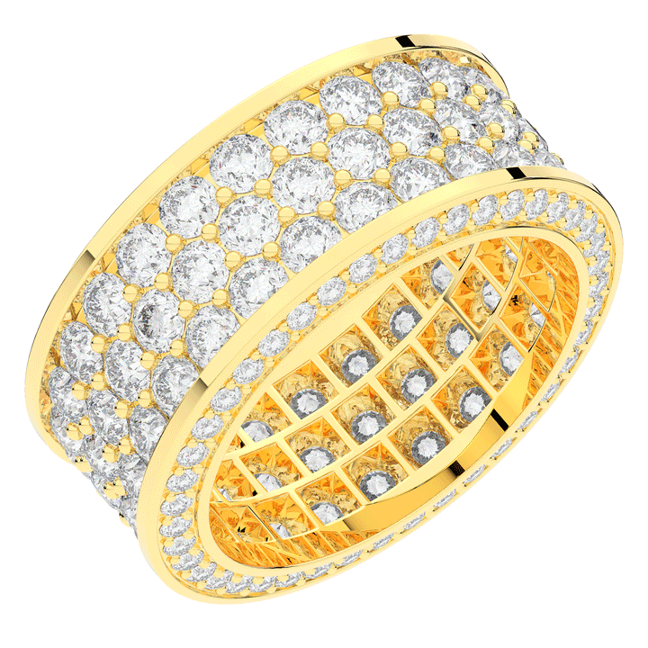 4.70CT.TW 3 ROW ROUND LAB DIAMOND ETERNITY WEDDING BAND - Nazarelle