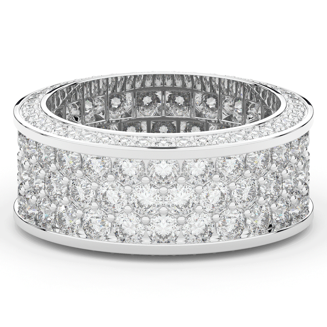 4.70CT.TW 3 ROW ROUND LAB DIAMOND ETERNITY WEDDING BAND - Nazarelle