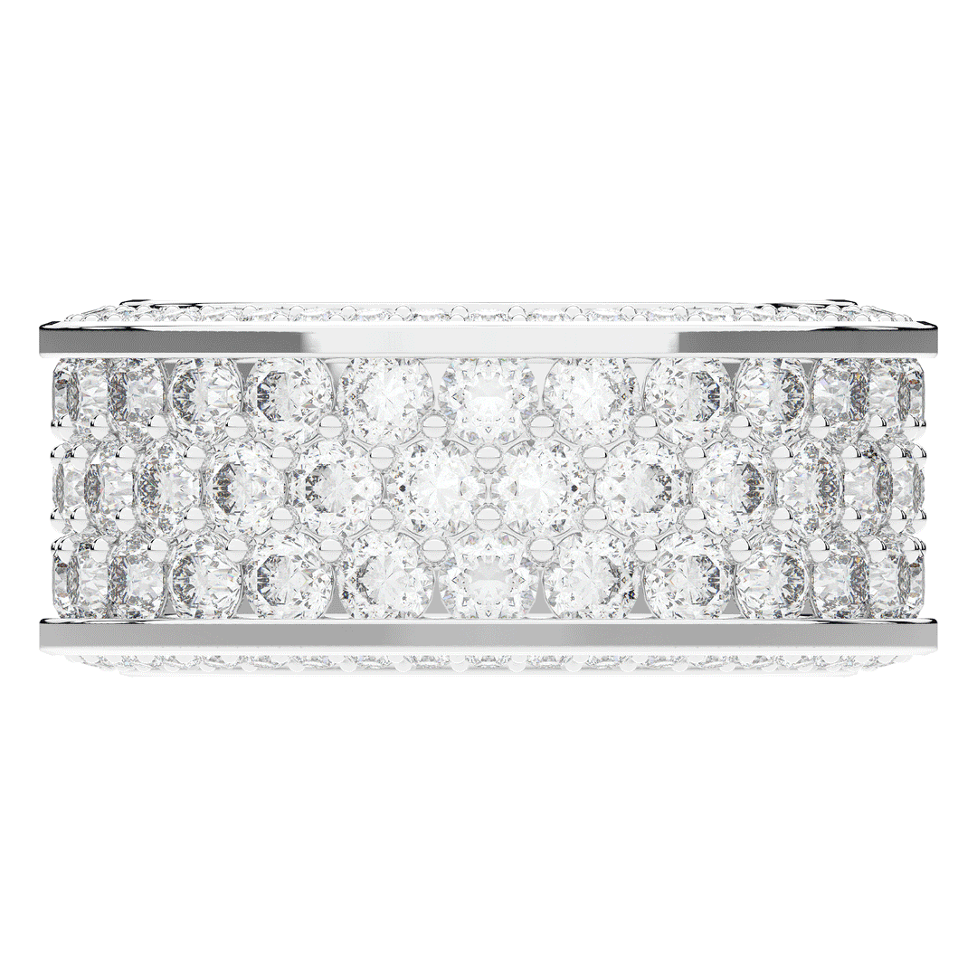 4.70CT.TW 3 ROW ROUND LAB DIAMOND ETERNITY WEDDING BAND - Nazarelle