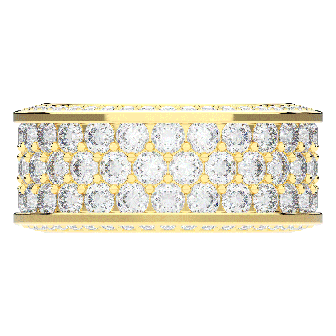 4.70CT.TW 3 ROW ROUND LAB DIAMOND ETERNITY WEDDING BAND - Nazarelle