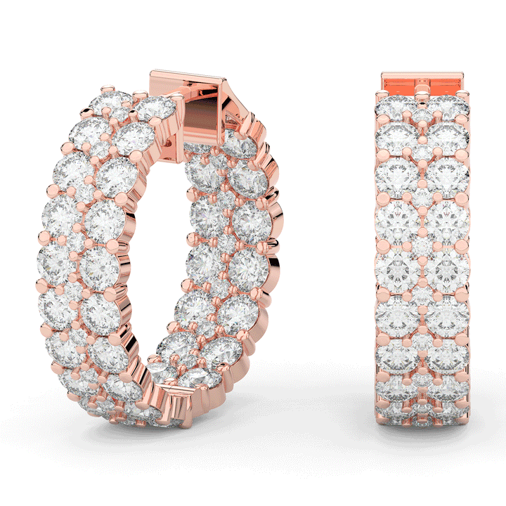 10.50CT.TW ROUND LAB DIAMOND HOOP EARRINGS