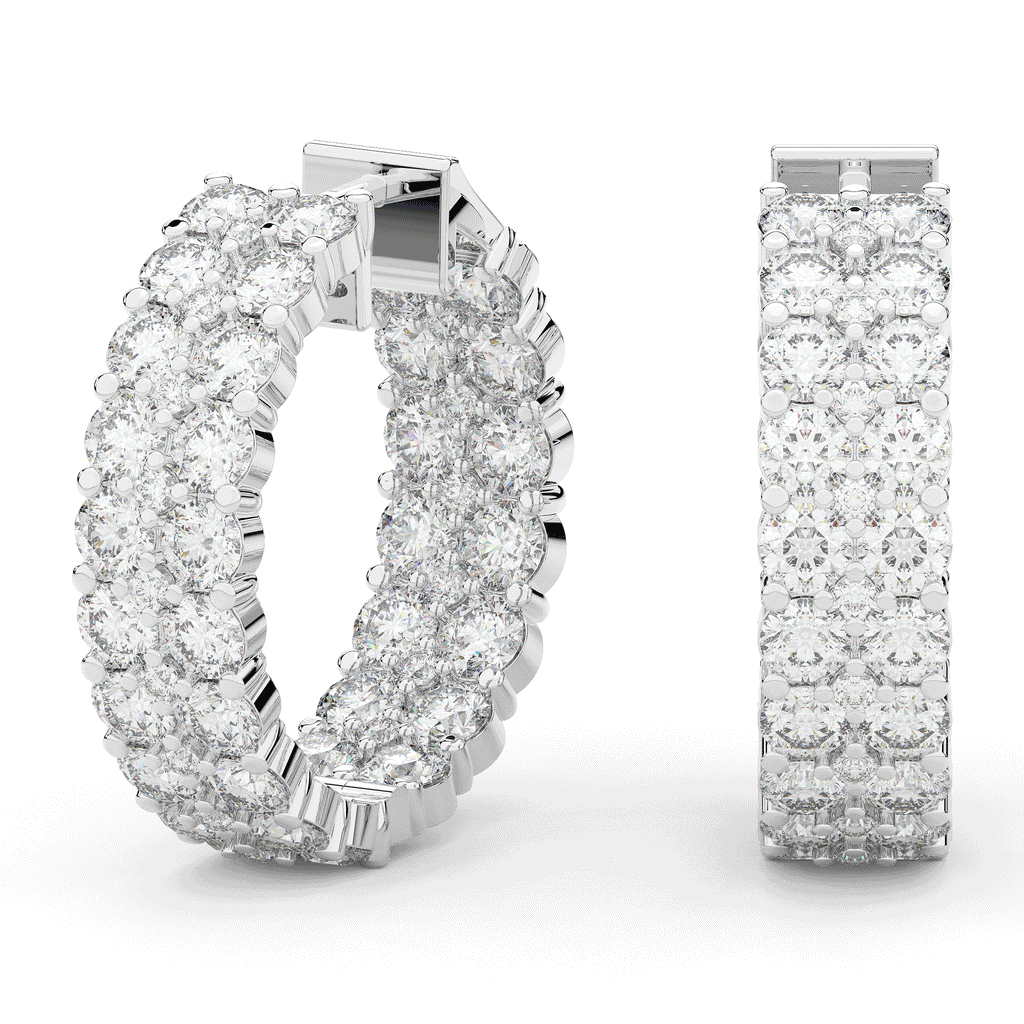 10.50CT.TW ROUND LAB DIAMOND HOOP EARRINGS