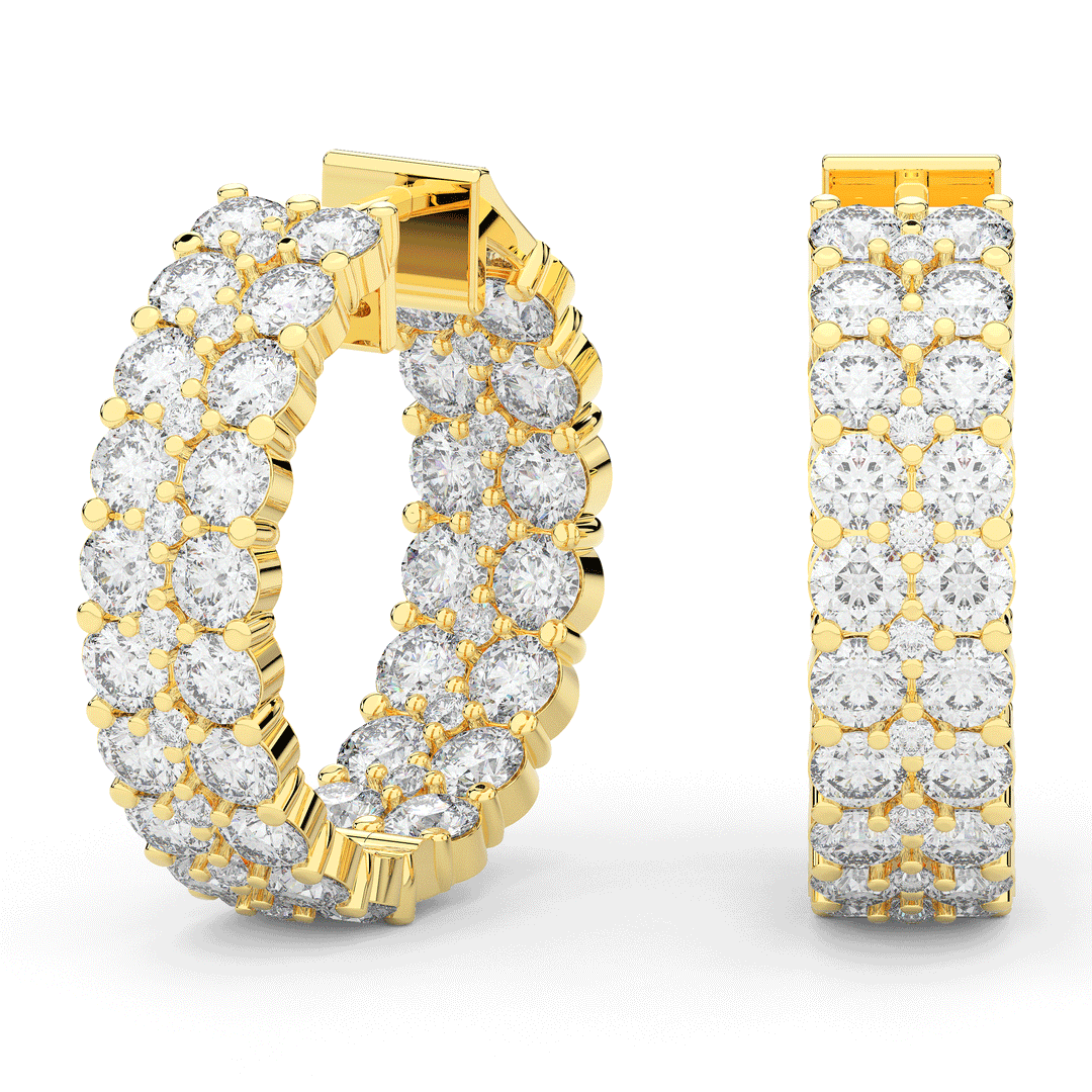 10.50CT.TW ROUND LAB DIAMOND HOOP EARRINGS