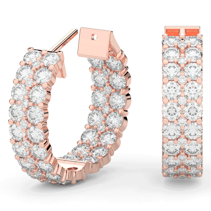 10.50CT.TW ROUND LAB DIAMOND HOOP EARRINGS