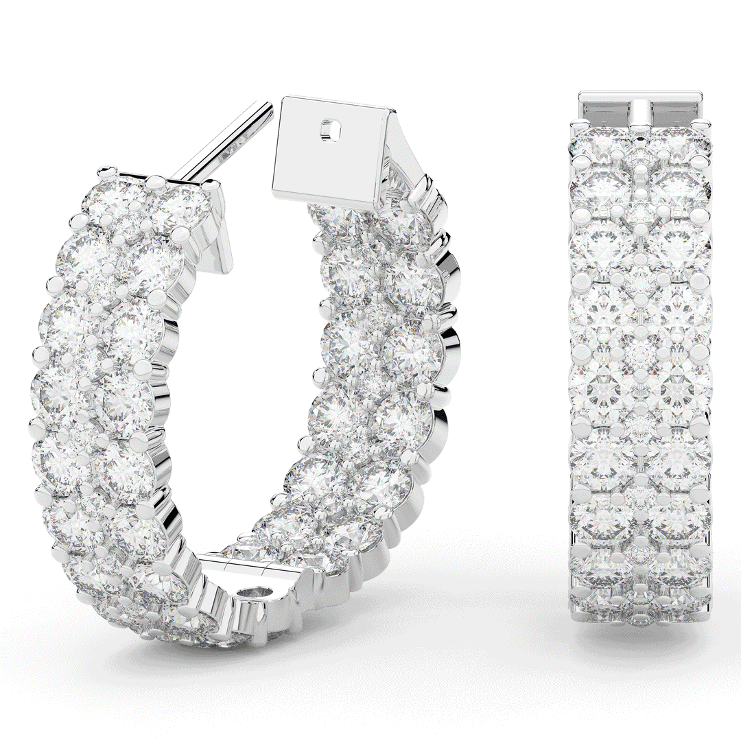 10.50CT.TW ROUND LAB DIAMOND HOOP EARRINGS