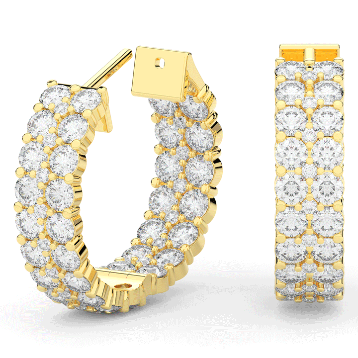 10.50CT.TW ROUND LAB DIAMOND HOOP EARRINGS