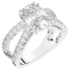 3.75CT.TW CUSHION LAB DIAMOND SPLIT BAND ENGAGEMENT RING