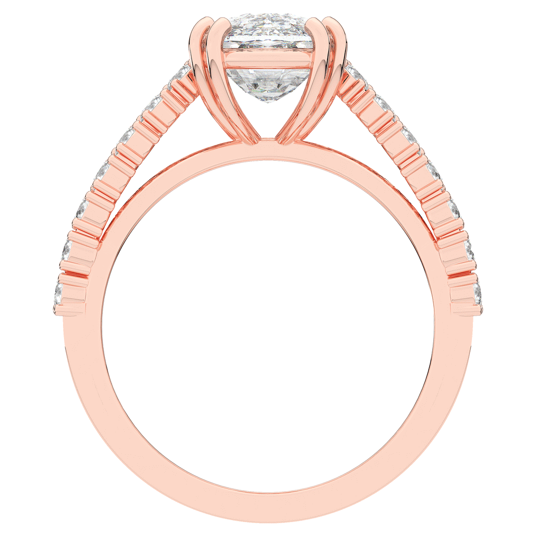 3.75CT.TW CUSHION LAB DIAMOND SPLIT BAND ENGAGEMENT RING