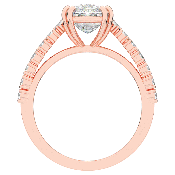 3.75CT.TW CUSHION LAB DIAMOND SPLIT BAND ENGAGEMENT RING