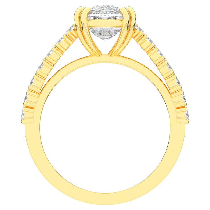 3.75CT.TW CUSHION LAB DIAMOND SPLIT BAND ENGAGEMENT RING