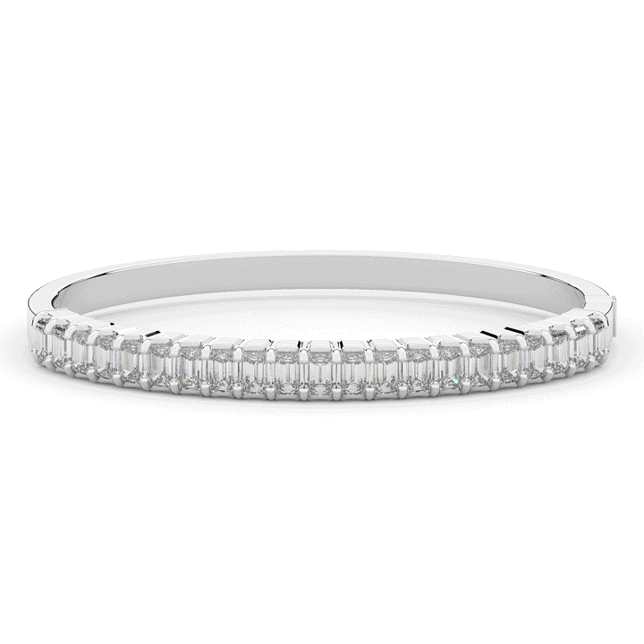 6.50CT.TW EMERALD CUT LAB DIAMOND BANGLE