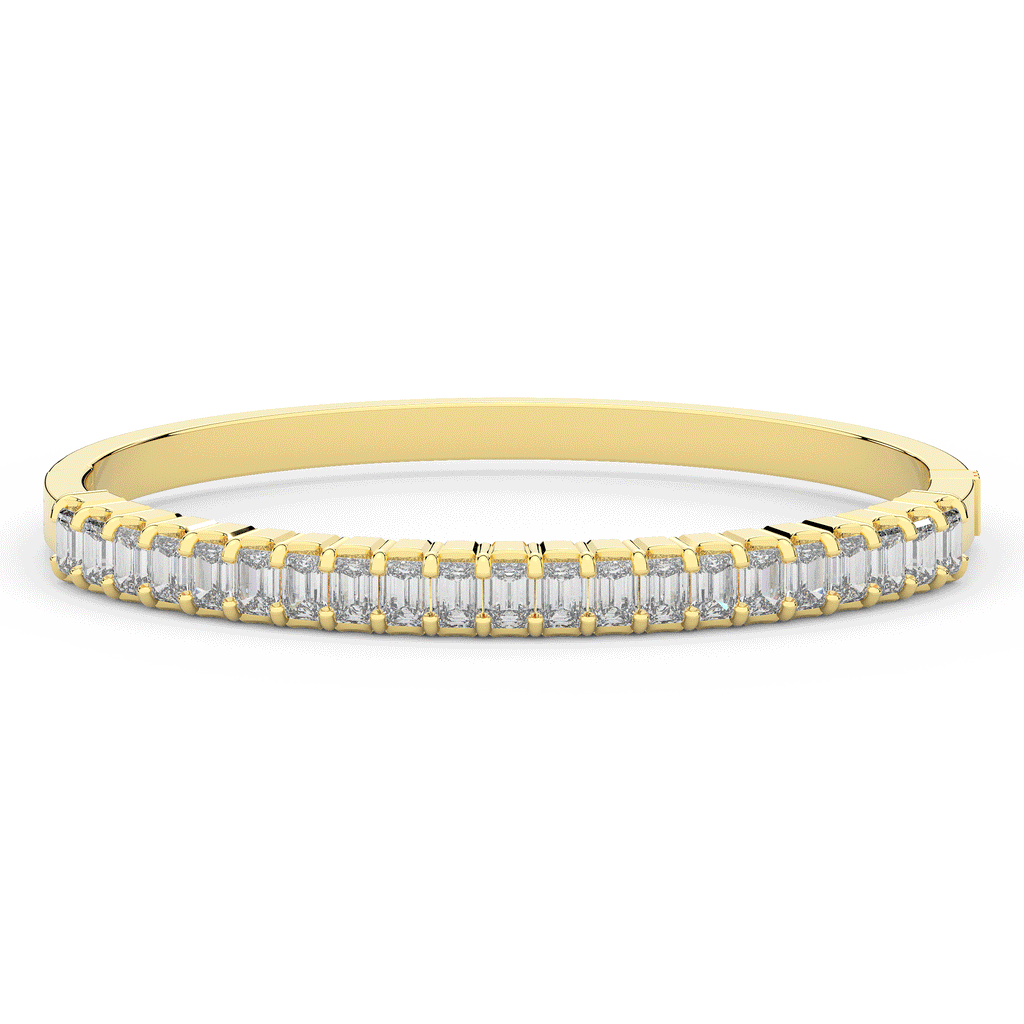 6.50CT.TW EMERALD CUT LAB DIAMOND BANGLE