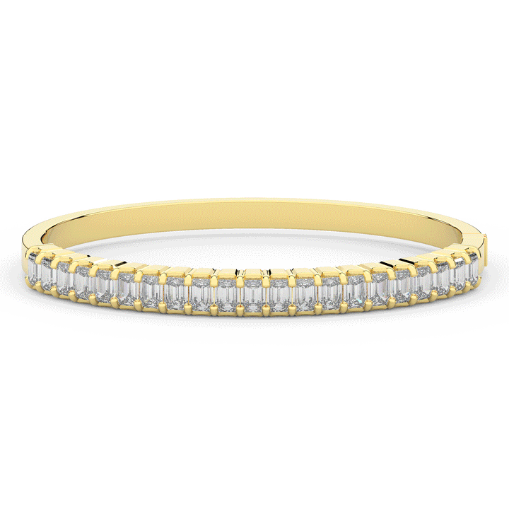 6.50CT.TW EMERALD CUT LAB DIAMOND BANGLE