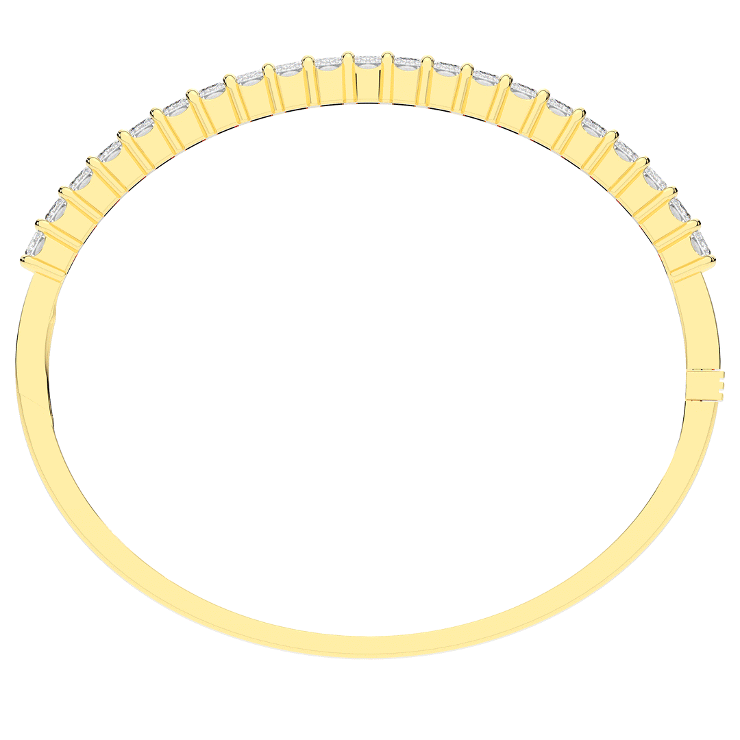 6.50CT.TW EMERALD CUT LAB DIAMOND BANGLE