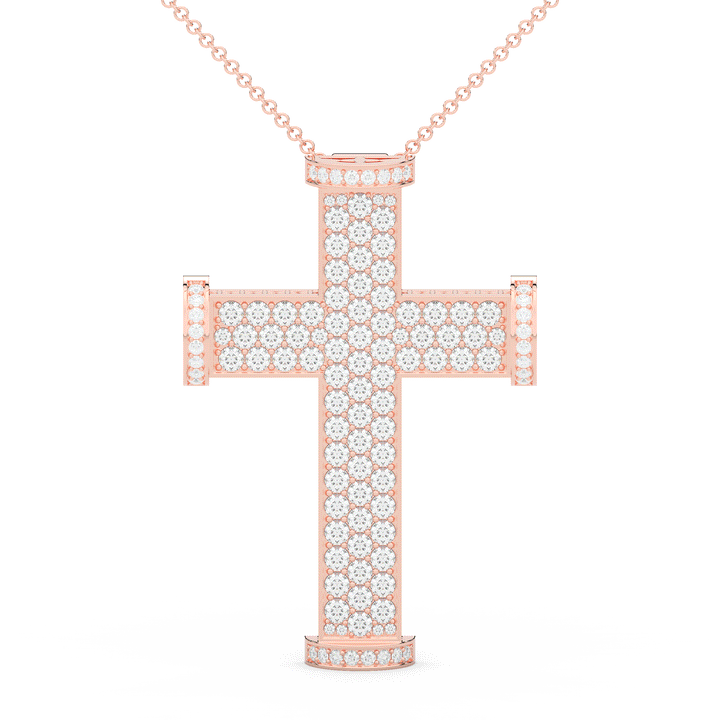 4.50CT.TW ROUND LAB DIAMOND CROSS PENDANT