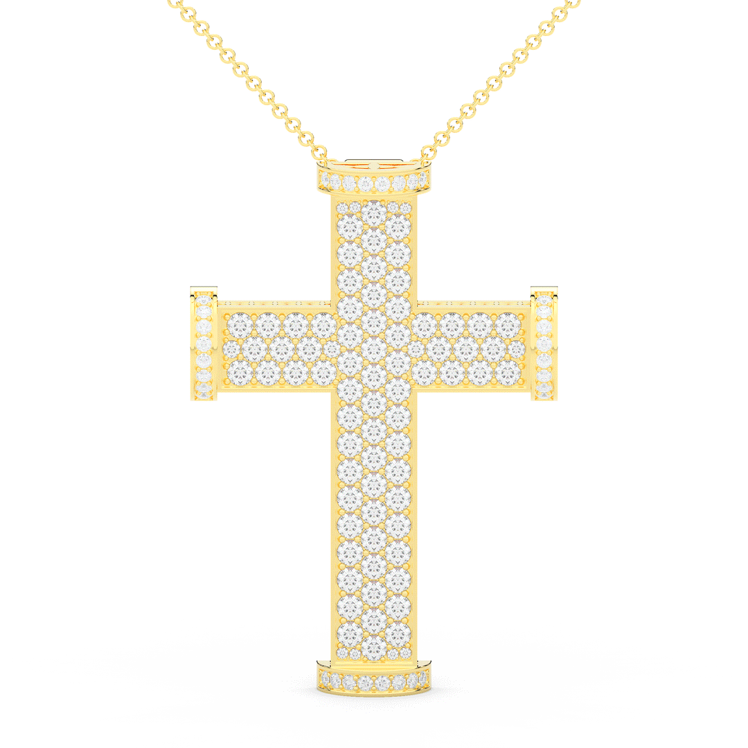 4.50CT.TW ROUND LAB DIAMOND CROSS PENDANT