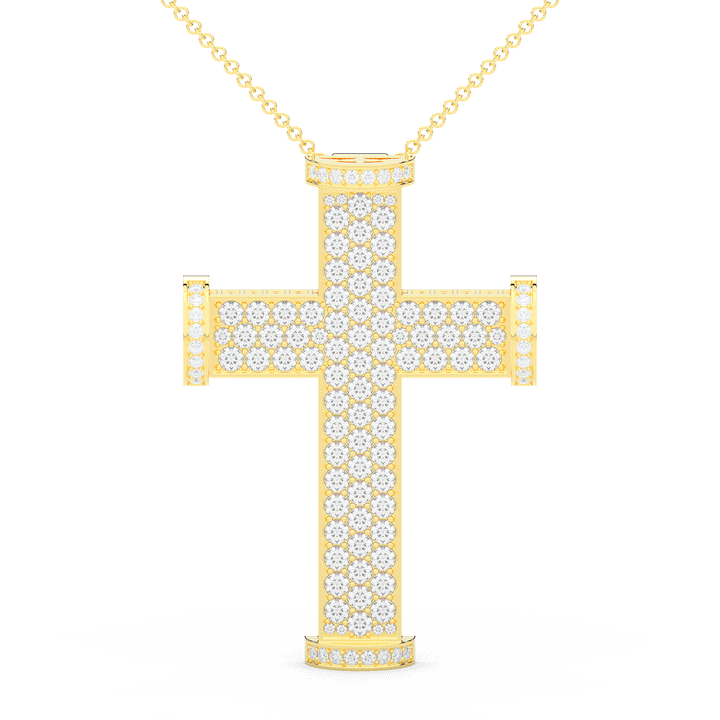 4.50CT.TW ROUND LAB DIAMOND CROSS PENDANT