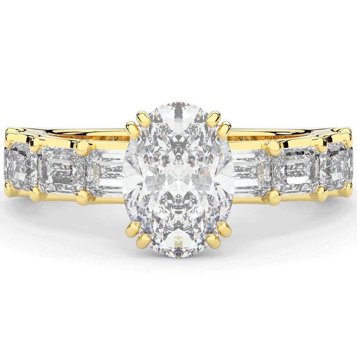 3.75CT.TW OVAL LAB DIAMOND SOLITAIRE ENGAGEMENT RING