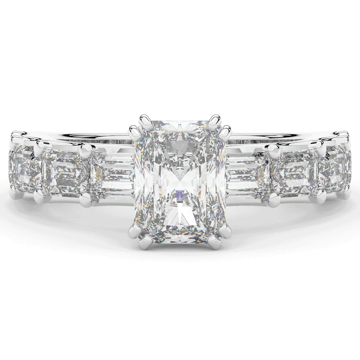 3.75CT.TW RADIANT LAB DIAMOND SOLITAIRE ENGAGEMENT RING