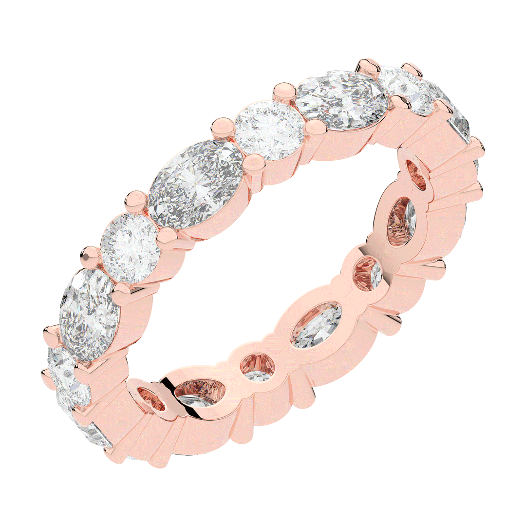 2.80CT.TW OVAL AND ROUND LAB DIAMOND ETERNITY WEDDING BAND - Nazarelle