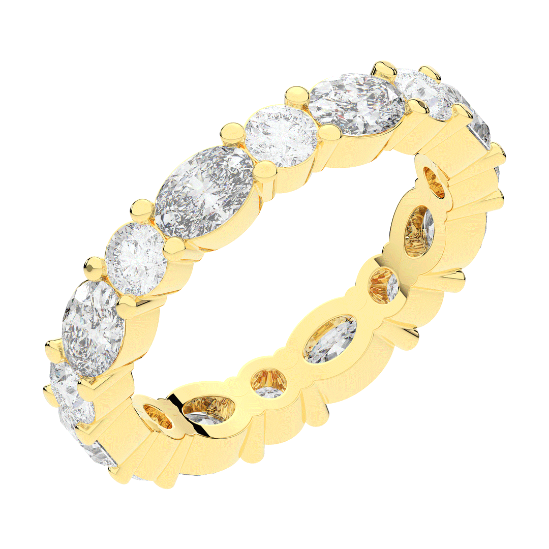 2.80CT.TW OVAL AND ROUND LAB DIAMOND ETERNITY WEDDING BAND - Nazarelle