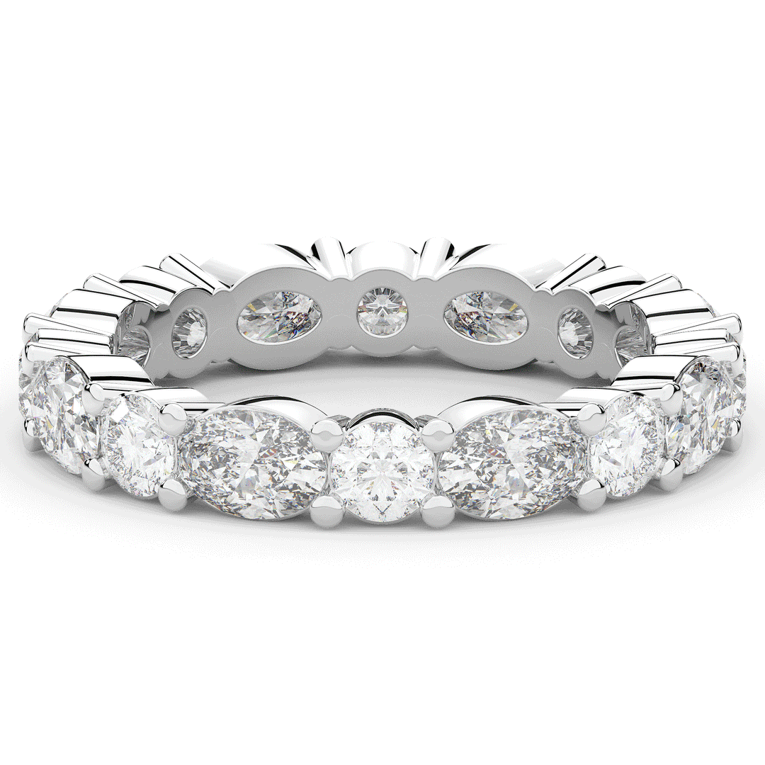 2.80CT.TW OVAL AND ROUND LAB DIAMOND ETERNITY WEDDING BAND - Nazarelle