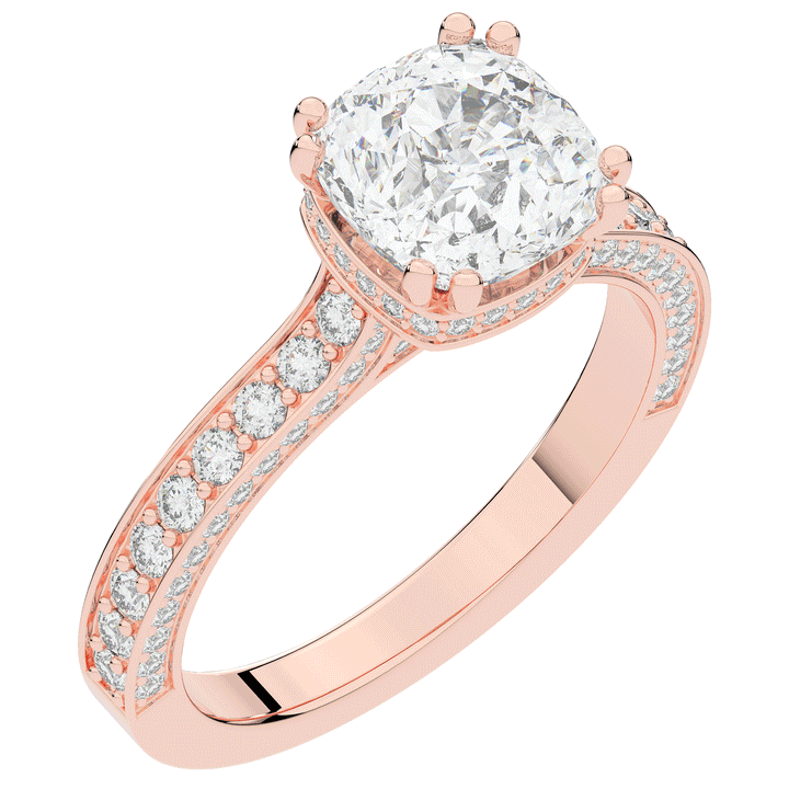 2.60CT.TW CUSHION LAB DIAMOND SOLITAIRE ENGAGEMENT RING