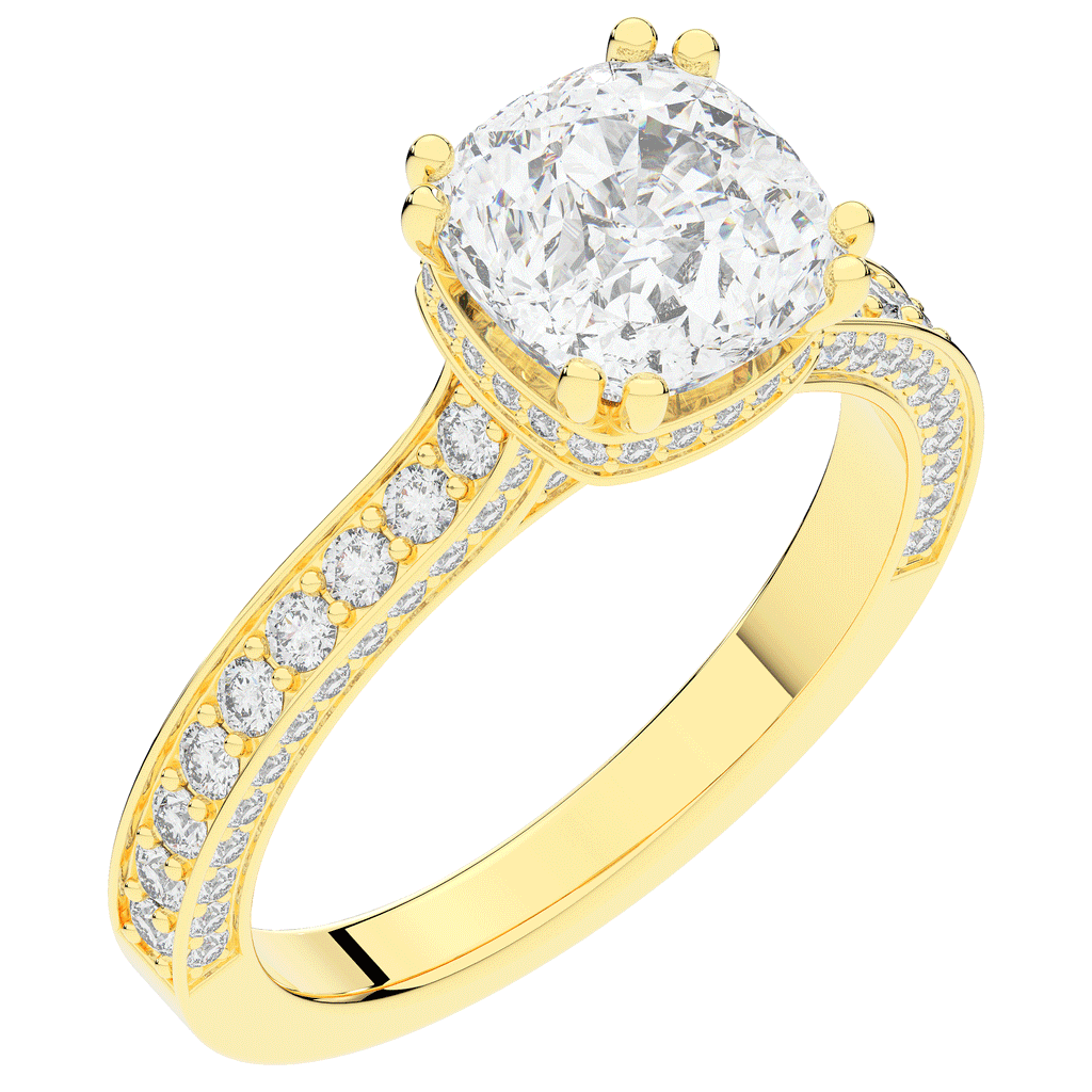 2.60CT.TW CUSHION LAB DIAMOND SOLITAIRE ENGAGEMENT RING