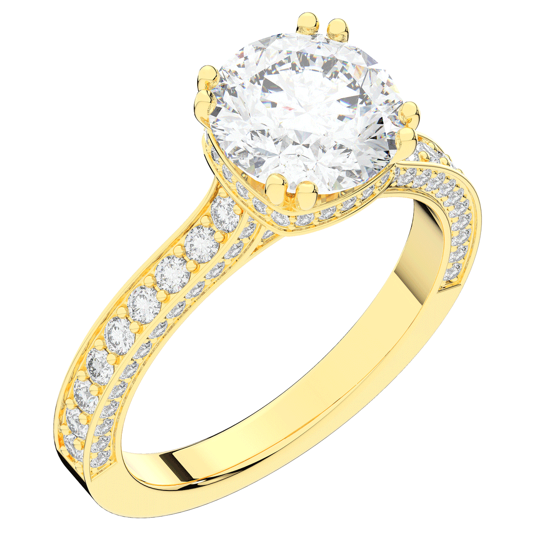 2.60CT.TW ROUND LAB DIAMOND SOLITAIRE ENGAGEMENT RING