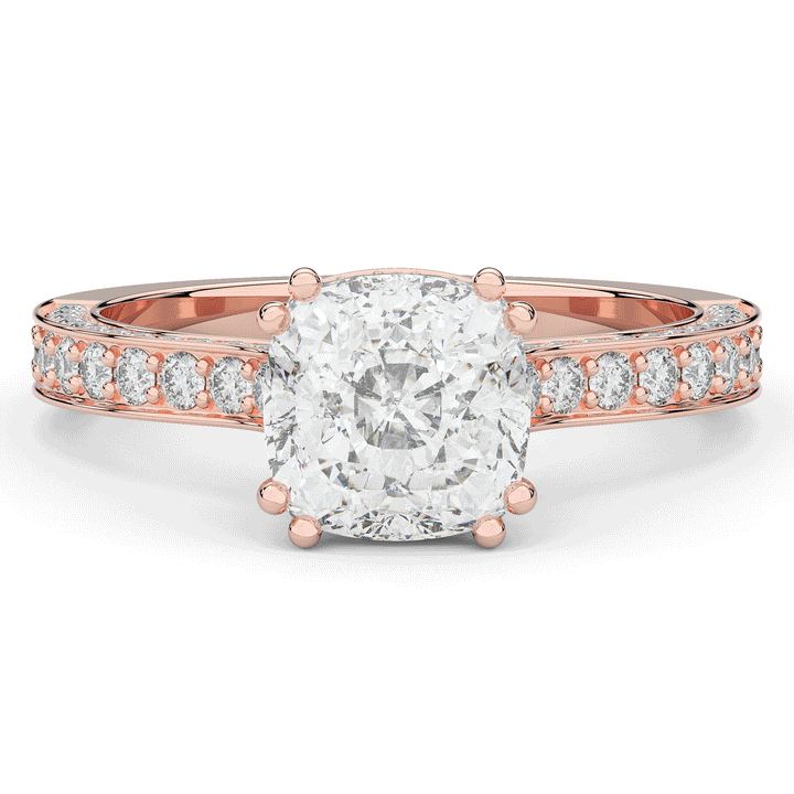 2.60CT.TW CUSHION LAB DIAMOND SOLITAIRE ENGAGEMENT RING