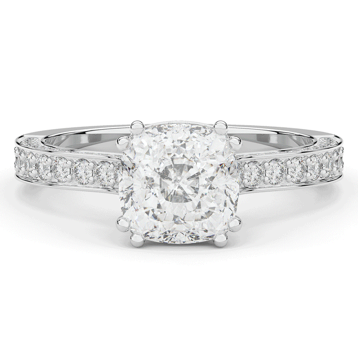 2.60CT.TW CUSHION LAB DIAMOND SOLITAIRE ENGAGEMENT RING