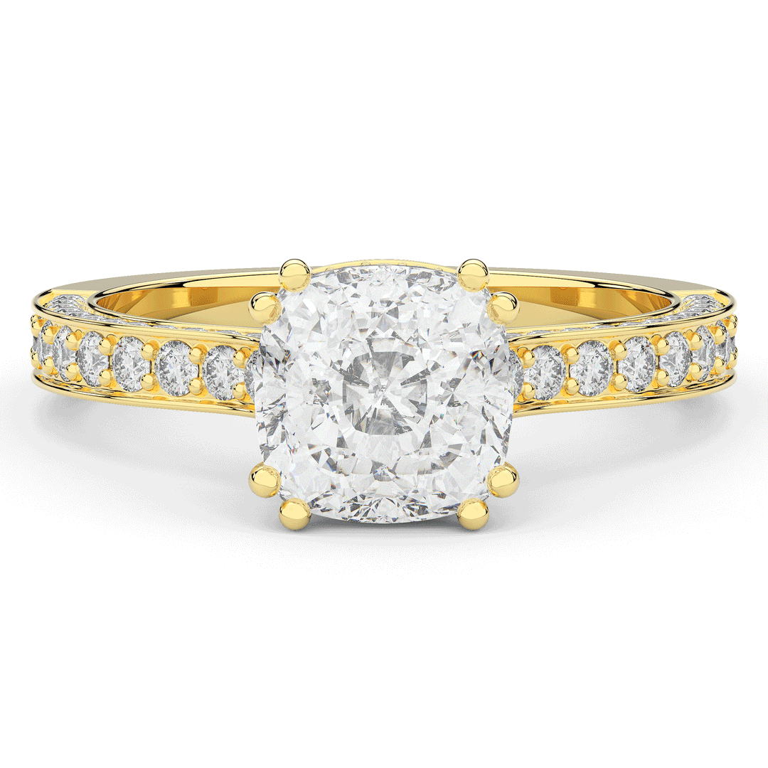 2.60CT.TW CUSHION LAB DIAMOND SOLITAIRE ENGAGEMENT RING