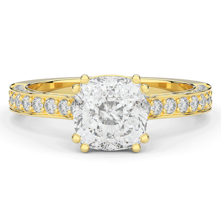 2.60CT.TW CUSHION LAB DIAMOND SOLITAIRE ENGAGEMENT RING