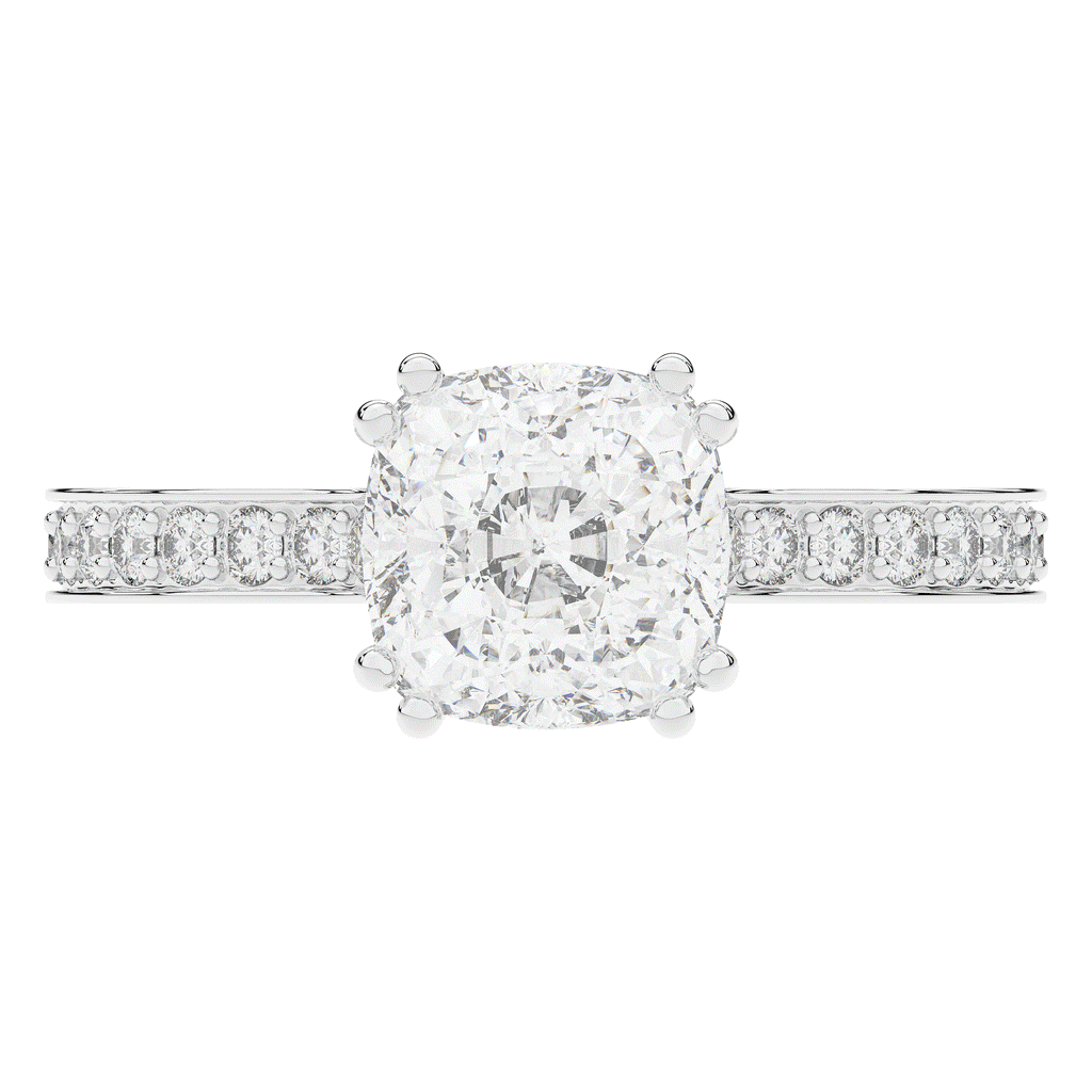 2.60CT.TW CUSHION LAB DIAMOND SOLITAIRE ENGAGEMENT RING