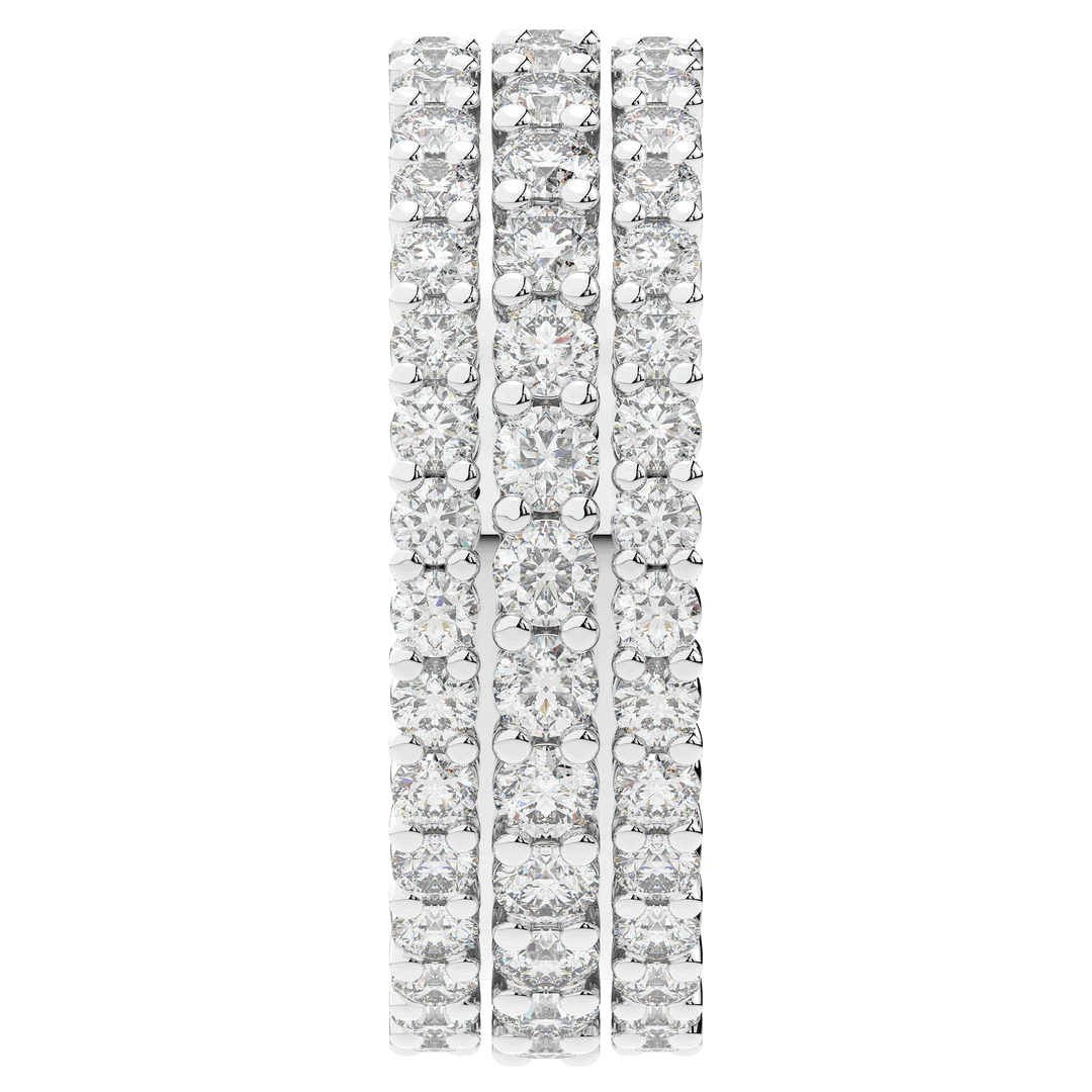 2.30CT.TW 3 ROW ROUND LAB DIAMOND ETERNITY WEDDING BAND