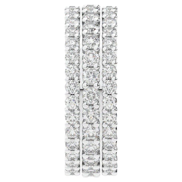 2.30CT.TW 3 ROW ROUND LAB DIAMOND ETERNITY WEDDING BAND